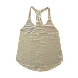 Lululemon Size 8? 105F Singlet Tank Top Shirt Heathered Sheer Lemon Yellow